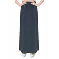 thumbnail image 6 of Women's Stretch Cotton Knit Panel Maxi A-Line Skirt, 6 of 8