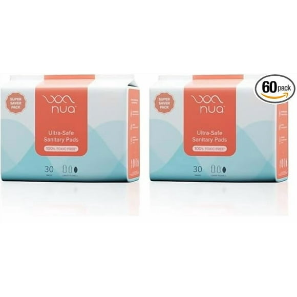 Nua Ultra-Safe Sanitary Pads for Women | SUPER SAVER Pack of 60