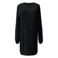 thumbnail image 4 of WTXUE Long Sleeve Dress, Trendy Women's Sweater Dress O Neck Sleeve Solid Knitted Sweater Dresses, Petite Dresses for Women, Black Midi Dress, 3# Black S, 4 of 6