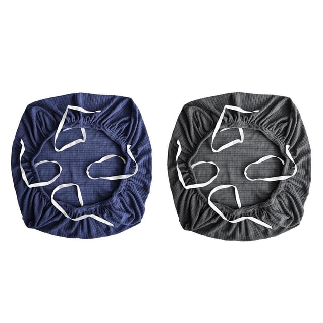 2 fundas elásticas extraíbles para sillas de oficina, color liso, para el hogar y bodas. azul oscuro gris oscuro