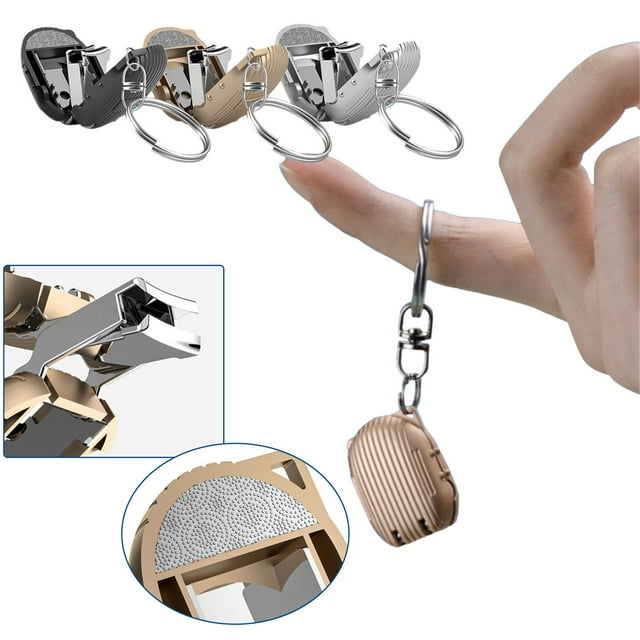 Llavero de mini cortaúñas plegable | Acero inoxidable portátil 4cr13 | Cortaclavos de 3 cm de viaje ultra compacto | Hoja alemana afilada | Plata, Negro, Oro | Duradero, Resistente al Óxido, Fácil