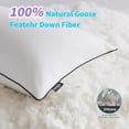 thumbnail image 2 of Feather Down Pillow Queen Size Set of 2,  Cotton Luxury  Bed Pillows for Sleeping, 2 of 6