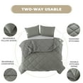 thumbnail image 6 of Lux Decor All-Season Comforter Sets King Size 3 PC, Reversible Bedding Set with Diamond Quilted Design Comforter and 2 Pillow Shams, Lightweight & Cozy Set de Cama Gray/Dark Gray, 6 of 9
