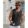 thumbnail image 4 of COOFANDY Waffle Knit Tank for Men Summer Sleeveless Shirt Stretch Textured Basic Tee Shirt Wide Sleeve, 4 of 6