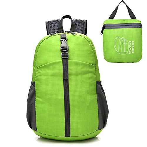 Epicgadget Lightweight Water Resistant Travel Daypack Hiking Camping Outdoor Foldable Backpack (Green)