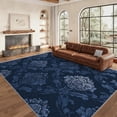 Baroque Damask Area Rug Vintage Floral Pattern Carpet Washable Non Slip ...