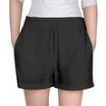 thumbnail image 1 of Girls Summer Linen Shorts Kids Casual Drawstring Elastic Waist Beach Short Pants With Pockets, 1 of 6