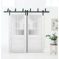 thumbnail image 3 of Sliding Closet Barn Bypass Doors with Frosted Glass | Veregio 7339 White Silk | Sturdy 6.6ft Rails Hardware Set | Wood Solid Bedroom Wardrobe Doors -72" x 80" (2* 36x80), 3 of 6