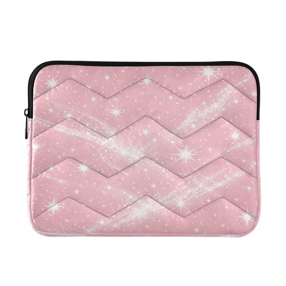 Quilted Laptop Sleeve for 13-16 Inch Laptops Protective Laptop Case Cover Lightweight Travel & Office Essentials Pink Flashing Pattern