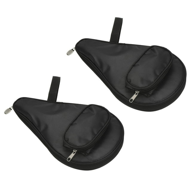 Funda para raquetas de tenis de mesa, funda para palas de ping pong, bolsa de contenedor de cubierta suave en forma de calabaza para deportes, paquete de 2 en color negro