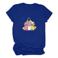 thumbnail image 1 of Daisyyozoid T-Shirt de Pâques pour Femmes, Mignon Imprimé Bunny, Manches Courtes Décontractées, 1 of 3