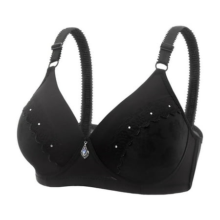 

TZNBGO Womens Everyday Bra Seamless Bra Women s Bras Wireless Embroidered Glossy Comfortable Breathable Bra Underwear No Rims Lace Jacquard No Wired s Thin Comfortable Breathable Underwear DaBlack