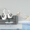 thumbnail image 2 of Estatua de cisne, figura moderna de cisne de cerámica, escultura decorativa de animal, bandeja de servicio de cocina con asa, rectangular, adecuada pa, 2 of 8