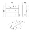 thumbnail image 3 of Tvilum Studio 3-Piece Bedroom Set - Nightstand And Chest Set Of 2, White, 3 of 11