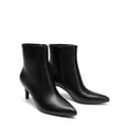 thumbnail image 3 of BURUDANI Women Pointed-Toe Kitten-Heel Ankle Booties Side-Zip Fall Leather Boots for Office & Work, 3 of 8