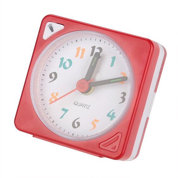 Alarm Clock, Mini Travel Table Alarm Clock Quartz LED Light With Snooze Function Battery Operated Blue