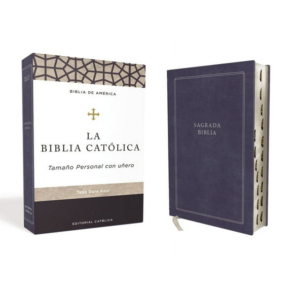 Biblia Católica, Tamaño Personal, Tapa Dura, Azul, Con Índice, Comfort Print, (Hardcover)