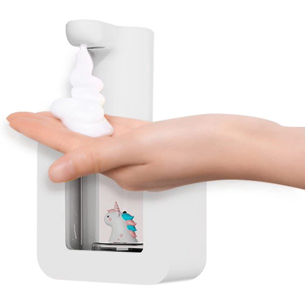 Dispensador automático de jabón de espuma de dibujos animados, sin contacto, lindo dispensador de jabón para baño. Dispensador de jabón automático recargable para guarderías, hospitales y hoteles, 14