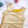 thumbnail image 5 of iEFiEL Girls Criss Cross Back Metallic Dance Leotard Gymnastics Leotard Gold 12-14, 5 of 7