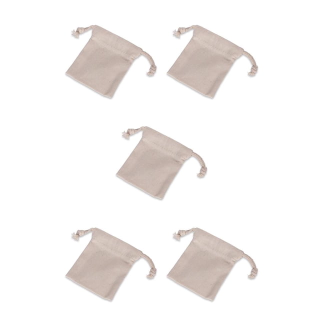 Monstrate Bolsas con cordón En blanco Bolsa de joyería de embalaje personalizado Adorno para el hogar reutilizable Bolsa de regalo de algodón 27*35cm 5Conjunto