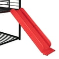 thumbnail image 7 of Kumix Bunk Bed with Slide, Twin over Twin Bunk Bed for Adults, Metal Bunk Bed with Roof, Built-in Ladder and Safety Guardrails, Bunk Beds for Bedroom, Black&Red, 7 of 7
