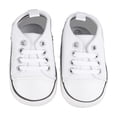 thumbnail image 1 of Zapatos de lona para bebé de 12 cm, suela antideslizante, forro suave, zapatos casuales para niños pequeños para exteriores, color blanco, 1 of 14