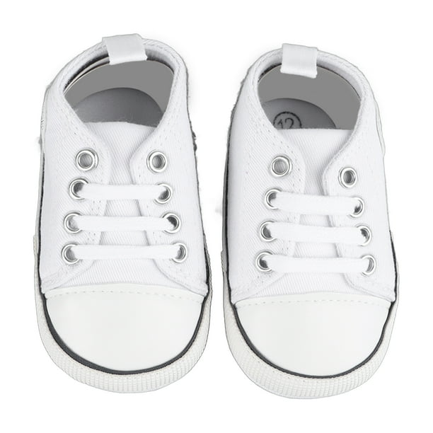 Zapatos de lona Nikou para bebé 12 cm color blanco antideslizante