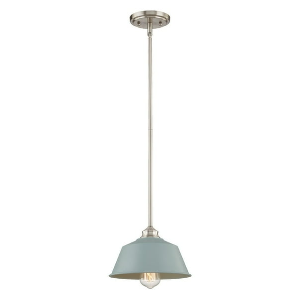 Vanity Art Modern 1 Light Kitchen Island Mini Pendant Lighting In Satin Nickel With Blue Metal Shade Farmhouse Hanging Lamp Single Ceiling Fixture Ms220 1sn Bl Com Kitchen Island Mini Pendant Lighting, Single Light Fixture For Kitchen