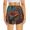 thumbnail image 2 of Lsque Colorful Reptile And Leaves Printed Women's Running Shorts with Liner Pockets,Elastic Quick Dry Workout Athletic Gym Yoga Shorts,Womens High Waist Shorts-Medium, 2 of 9
