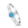 thumbnail image 4 of Claddagh Heart Promise Ring Lab Created Blue Opal 925 Sterling Silver Size 11, 4 of 7