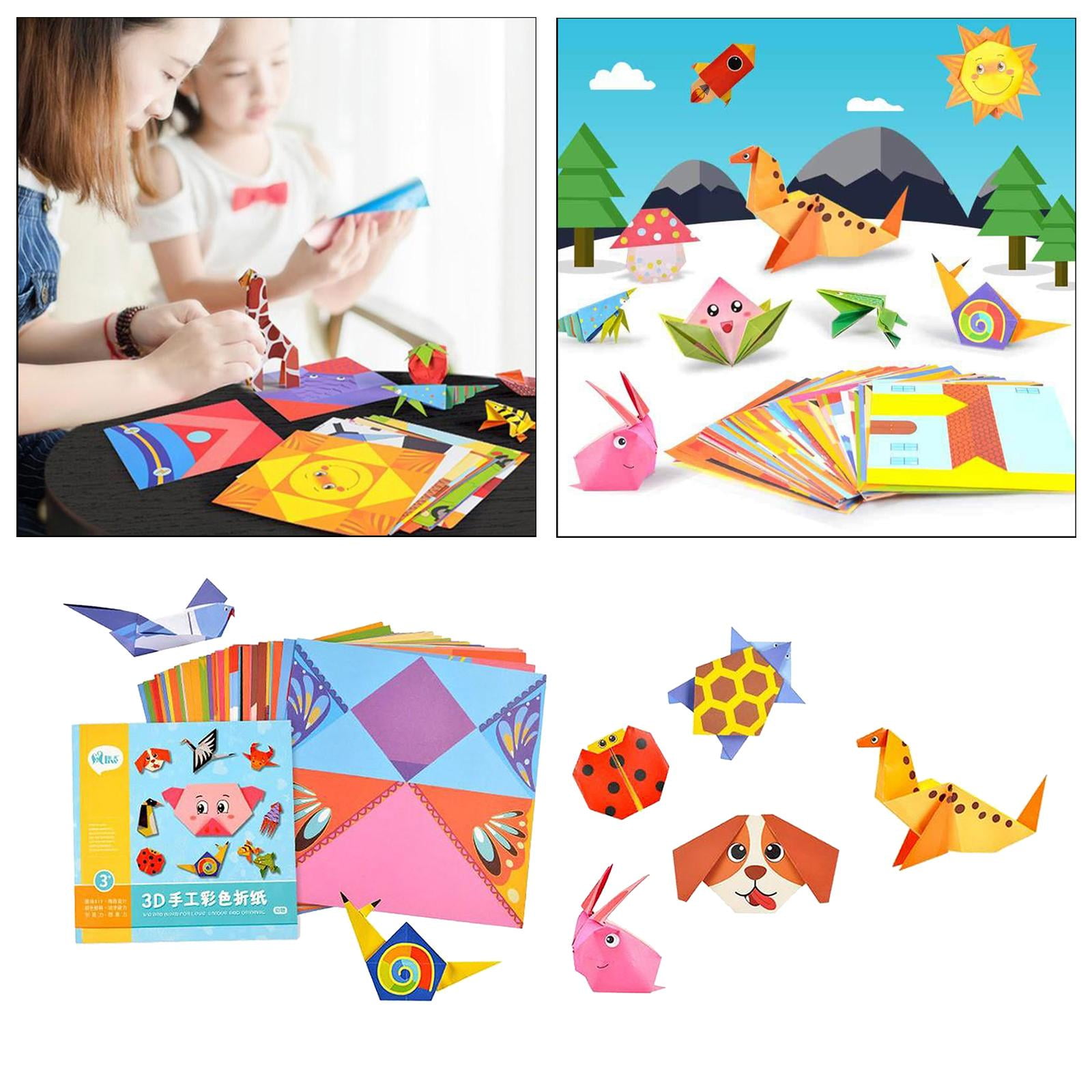 Milageto 2x 54Sheet Origami Paper DIY Paper Early Learning Education Toys for Beginners Children Animal