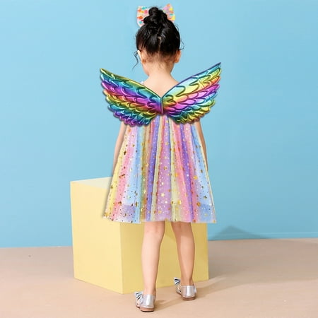 

PEASKJP Summer Dresses for Girls 2023 Children Girls Chiffon Boho Ruffled Floral Printed Princess A-Line Dress Purple 2-3 Years