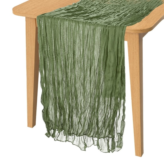 Uxcell 14 Feet Cheesecloth Table Runner Long Bohemia Gauze Cheese Cloth Army Green