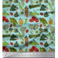 thumbnail image 1 of Soimoi Velvet Fabric Dot & Mix Vegetable Printed Fabric 1 Yard 58 Inch Wide, 1 of 3