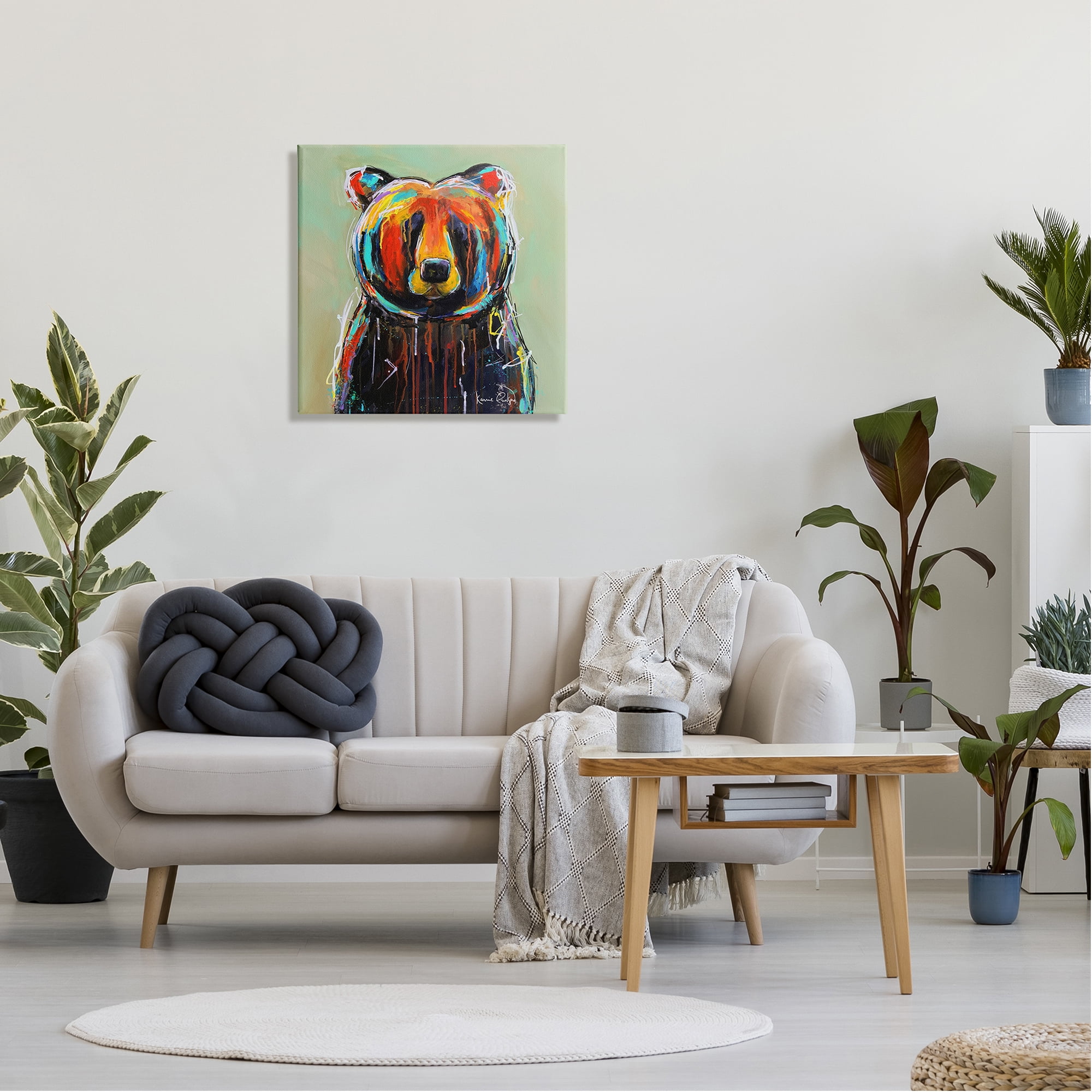 Stupell Abstract Urban Bear Graffiti Animals & Insects Painting Gallery Wrapped Canvas Print Wall Art