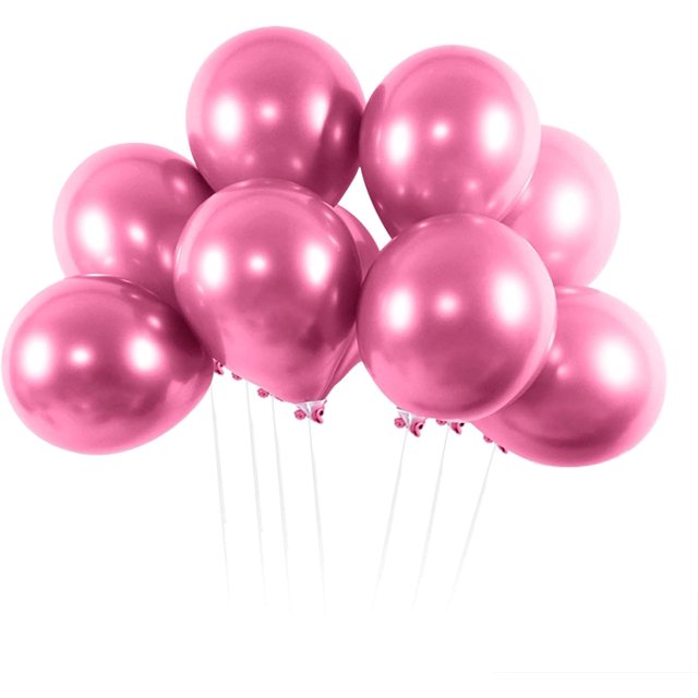 50 Piezas Globo Rosa, Globos de Cumpleaños, Globos de Metal, 12 Pulgadas (30cm), Globos, Látex Natural, Decoración de Cumpleaños, Globo de Helio