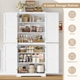 thumbnail image 4 of Homfa 71'' Freestanding Pantry Cabinet with 4 Doors, Modern White Storage Cabinet for Dining Room Living Room, 4 of 7