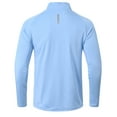thumbnail image 3 of Taigaofy Men's Running Shirt Long Sleeve Quarter Zip Pullover Moisture Wicking UPF 50+ UV Protection Quick Dry Athletic Workout Shirts Light Blue XL, 3 of 10