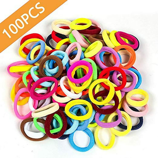 100 Pcs Girl Elastic Hair Ties Band Rope Ponytail Bracelet Rubber