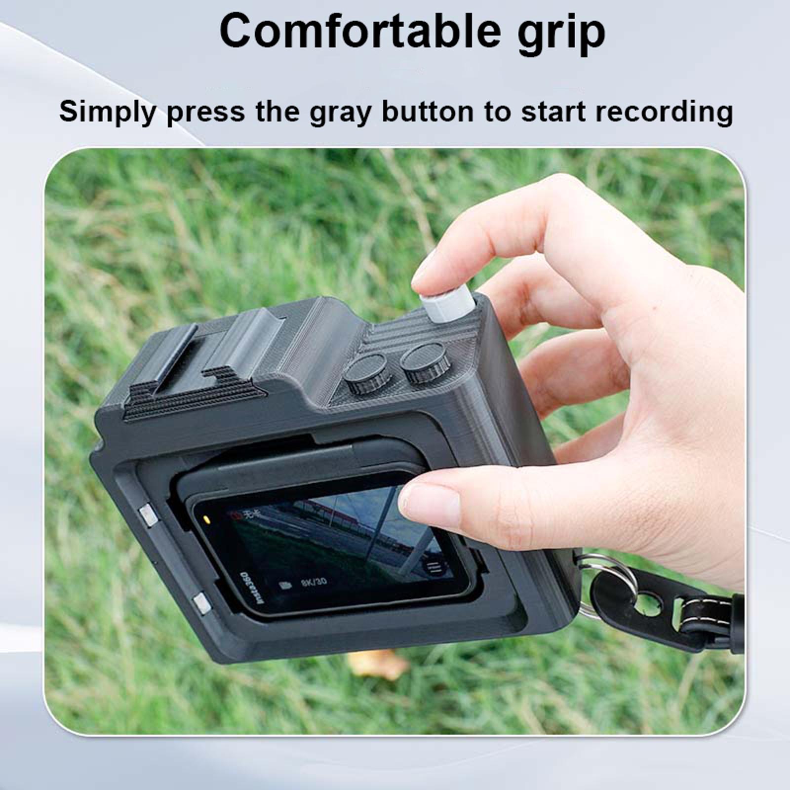 Impugnatura Ergonomica Con Sgancio Rapido Per Insta360 Ace Pro2 – Stampa 3D, Leggera 32g Con Cinturino Da Polso