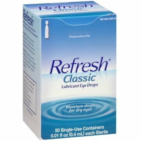 Refresh Classic Sterile Lubricant Eye Drop, Preservative Free, 50ct, 6-Pack