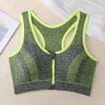 thumbnail image 4 of Xdegoge Women's Racerback Sports Bra with Front Zipper Closure, Breathable Mesh Panel & Marled Texture Fabric, Wireless Padded Support High Stretch Underwear for Sports, 4 of 5