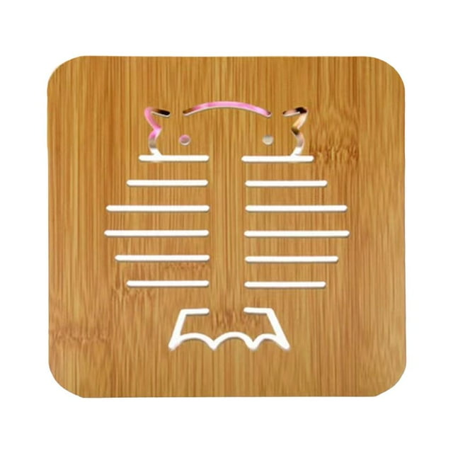 TQEHS Almohadilla aislante de madera para mesa de comedor, linda caricatura para proteger la mesa de la cocina (` M7B7