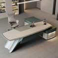 thumbnail image 2 of Computer Drawers Office Desk Conference L Shaped Executive Organizer Office Desk Computer Mesa Escritorio Office Furniture My Lux Decor Round, 2 of 8