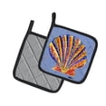 thumbnail image 2 of Carolines Treasures 8525PTHD Scalloped Shell on Blue Pair of Pot Holders , 7.5HX7.5W, multicolor, 2 of 2