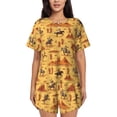 thumbnail image 1 of Fotbe Brave Cowboys Conjunto de Pijama Estampado para Mujer, 2 Piezas, Ropa de Dormir con Camiseta de Manga Corta y Shorts Suaves-Medium, 1 of 6