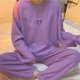 thumbnail image 5 of Pijama de mujer con estampado de gofres de primavera y otoño e invierno con cara sonriente, traje deportivo de verano de manga larga, ropa de casa, 5 of 6