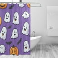 thumbnail image 2 of Yayeee Shower Curtain with Hooks 72"x72" Waterproof Fabric Bathroom Hanging Decor, Halloween Ghosts Purple, 2 of 5