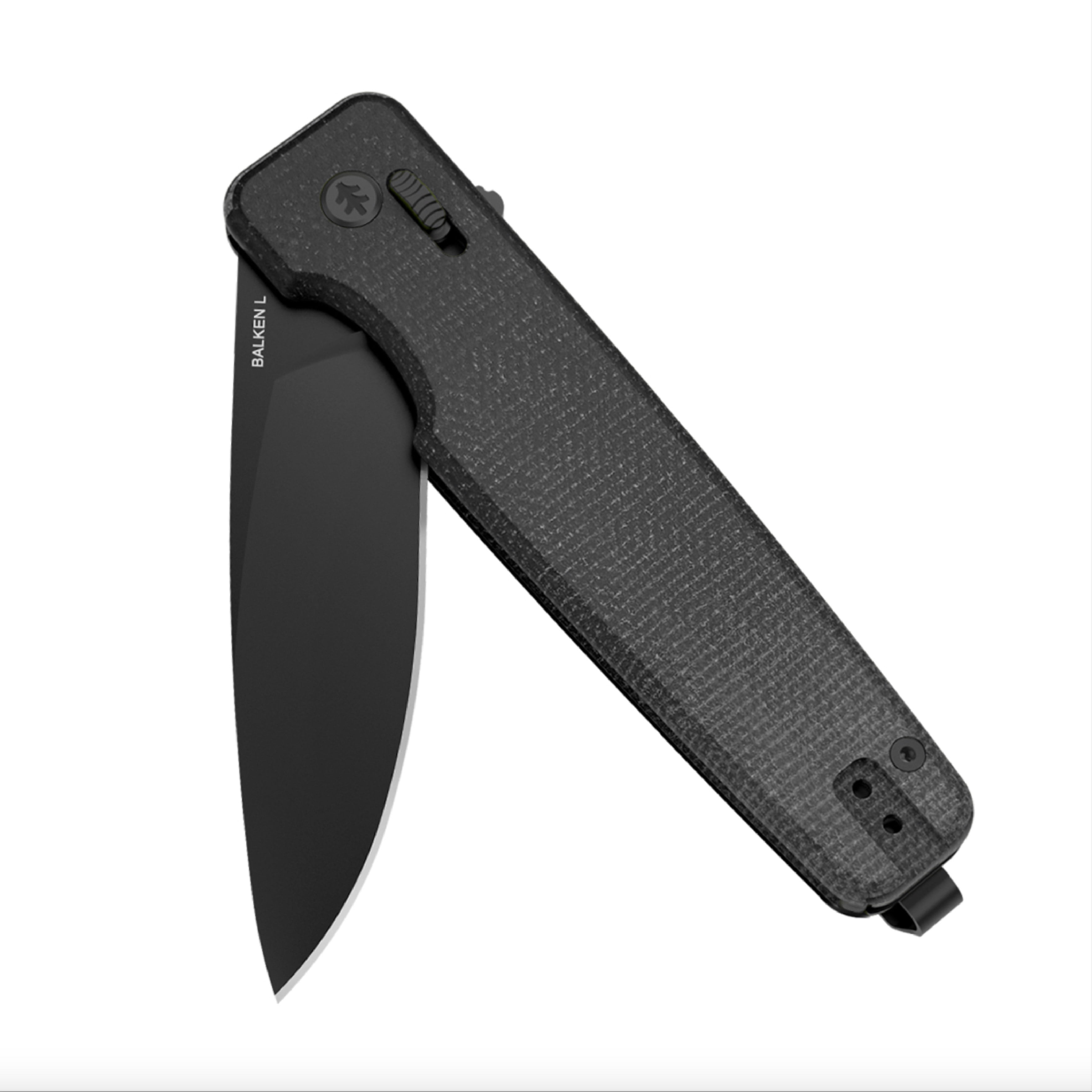 Swiss Tech Balken L Folding Knife, 14C28N Steel, Black Micarta Handle, EDC Crossbar Lock