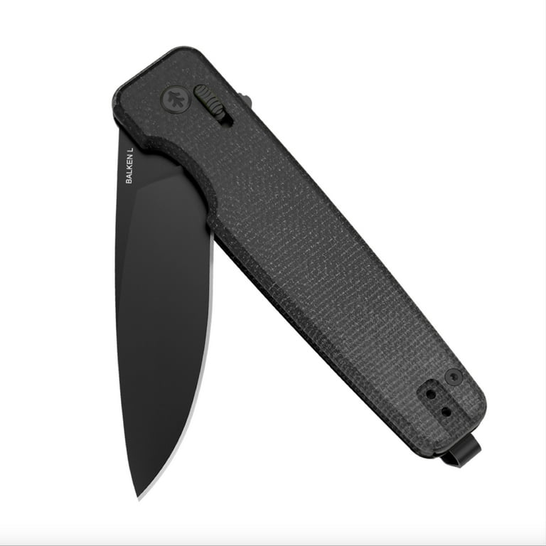 Swiss Tech Balken L Folding Knife, 14C28N Steel, Black Micarta